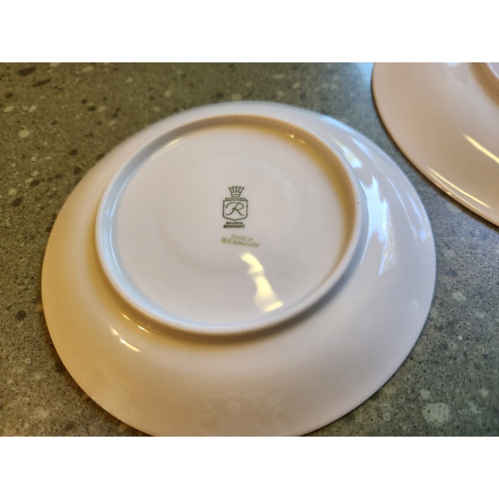 VTG Wundsiedel Bavaria Teacup Saucer Dessert Plate Set Gold Rim Floral Motif - Picture 8 of 8